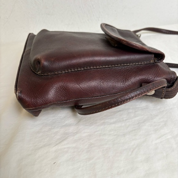 LE DONNE Vintage Genuine Leather Crossbody Bag Purse Minimalist Neutral Boho - Picture 7 of 14